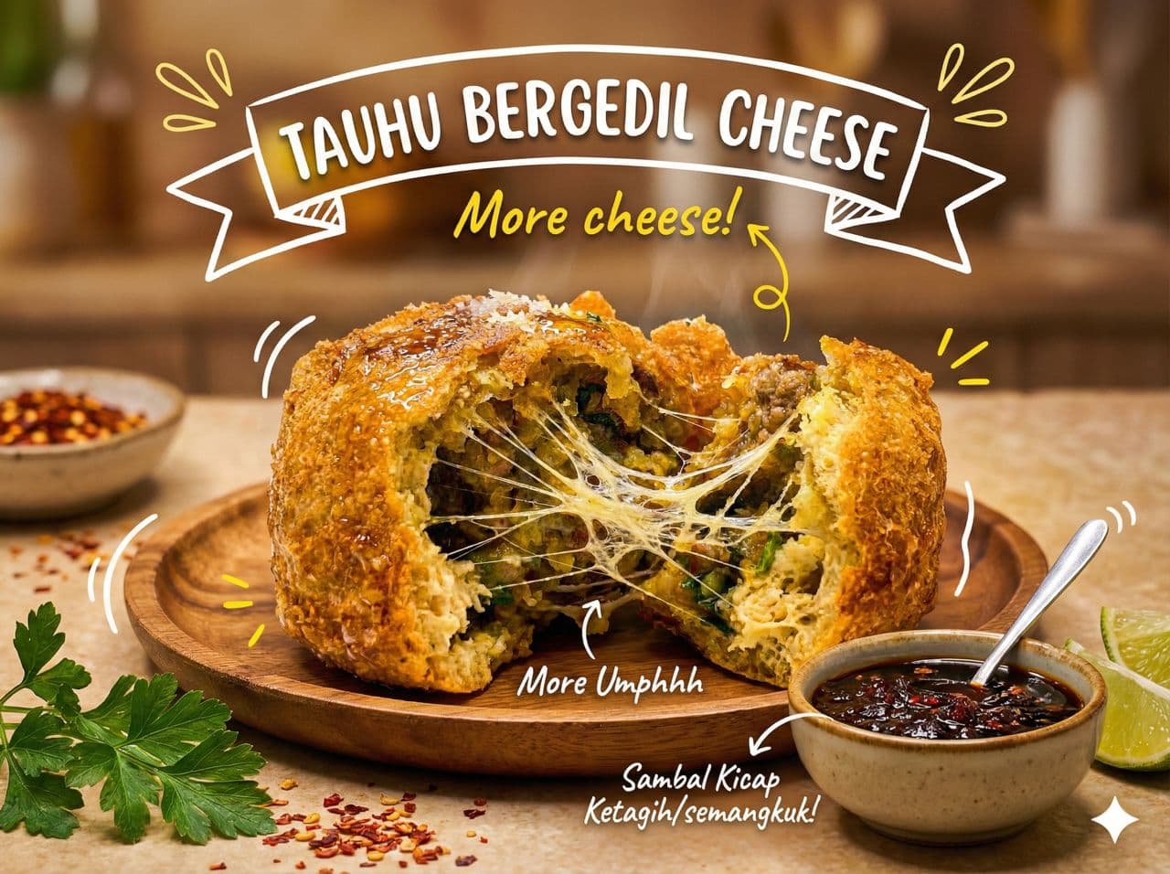Tauhu Bergedil Daging Cheese